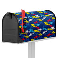 Doodle Shark Pattern Print Mailbox Cover
