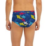 Doodle Shark Pattern Print Men's Briefs