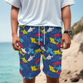 Doodle Shark Pattern Print Men's Cargo Shorts