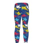 Doodle Shark Pattern Print Men's leggings