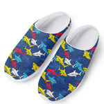 Doodle Shark Pattern Print Mesh Casual Shoes