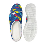 Doodle Shark Pattern Print Mesh Casual Shoes