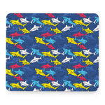 Doodle Shark Pattern Print Mouse Pad