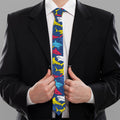 Doodle Shark Pattern Print Necktie