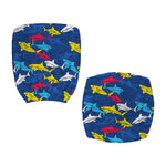 Doodle Shark Pattern Print Office Chair Cover