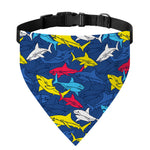 Doodle Shark Pattern Print Over The Collar Dog Bandana