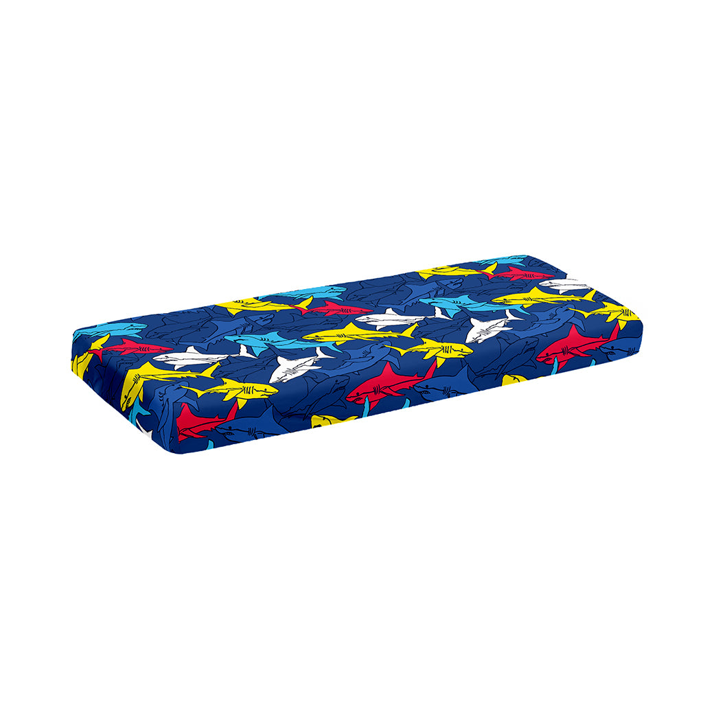Doodle Shark Pattern Print Piano Keyboard Cover