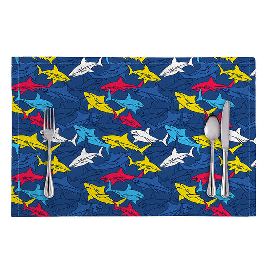 Doodle Shark Pattern Print Placemat