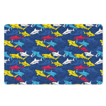 Doodle Shark Pattern Print Polyester Doormat