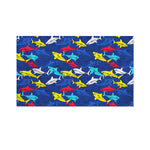 Doodle Shark Pattern Print Polyester Flag