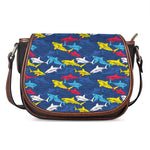 Doodle Shark Pattern Print Saddle Bag