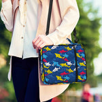 Doodle Shark Pattern Print Shoulder Strap Bible Bag