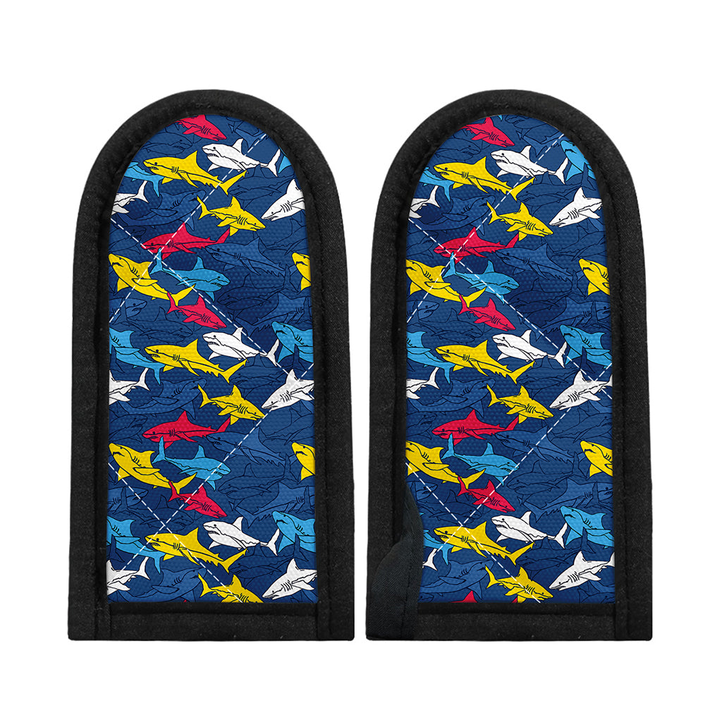Doodle Shark Pattern Print Skillet Handle Cover