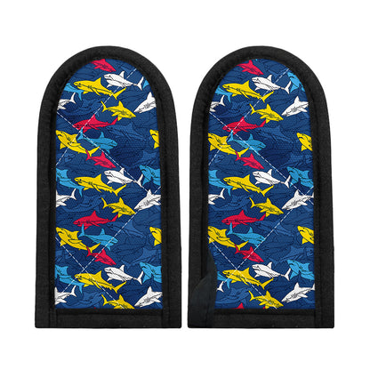 Doodle Shark Pattern Print Skillet Handle Cover