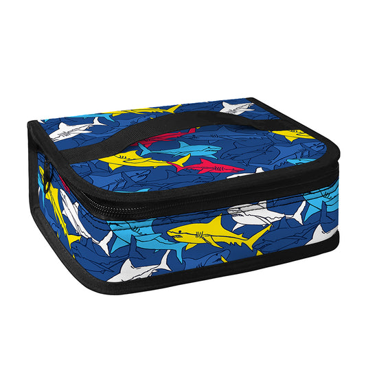 Doodle Shark Pattern Print Small Lunch Bag