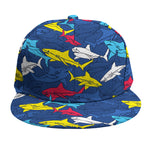 Doodle Shark Pattern Print Snapback Cap