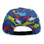 Doodle Shark Pattern Print Snapback Cap