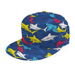 Doodle Shark Pattern Print Snapback Cap