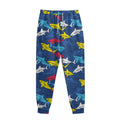 Doodle Shark Pattern Print Sweatpants