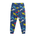 Doodle Shark Pattern Print Sweatpants