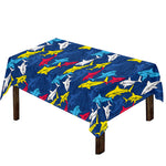 Doodle Shark Pattern Print Tablecloth