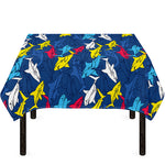 Doodle Shark Pattern Print Tablecloth