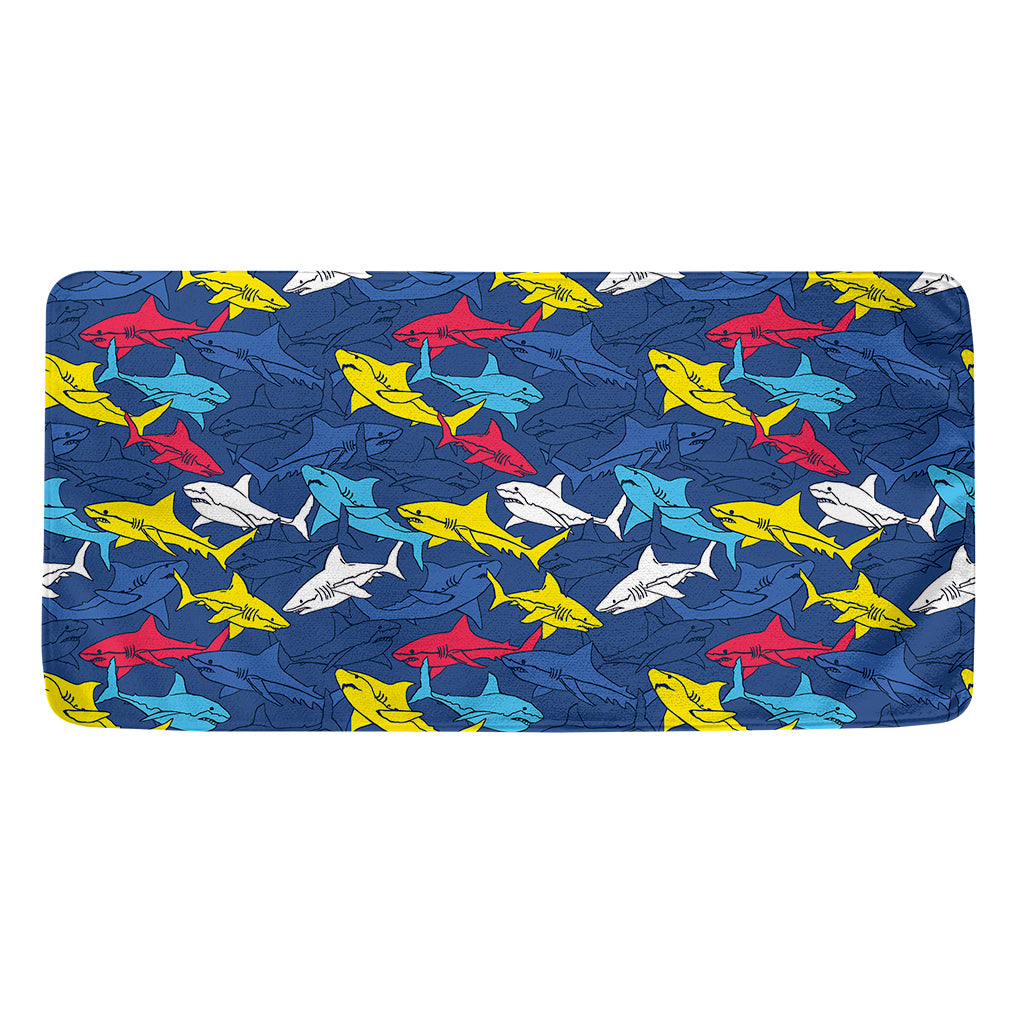 Doodle Shark Pattern Print Towel