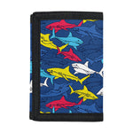 Doodle Shark Pattern Print Trifold Wallet