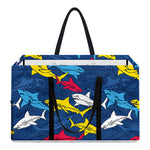 Doodle Shark Pattern Print Utility Tote Bag