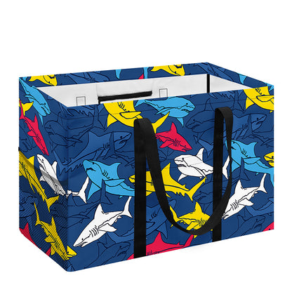 Doodle Shark Pattern Print Utility Tote Bag