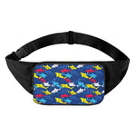 Doodle Shark Pattern Print Waist Bag