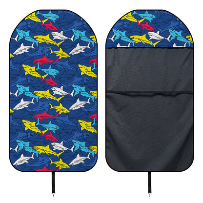 Doodle Shark Pattern Print Waterproof Car Seat Cover