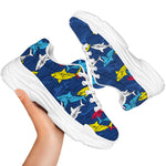 Doodle Shark Pattern Print White Chunky Shoes