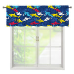 Doodle Shark Pattern Print Window Valance