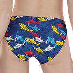 Doodle Shark Pattern Print Women's Panties