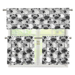 Doodle Sheep Pattern Print 3 Piece Kitchen Curtains