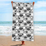 Doodle Sheep Pattern Print Beach Towel