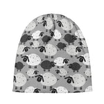 Doodle Sheep Pattern Print Beanie