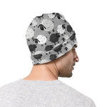 Doodle Sheep Pattern Print Beanie