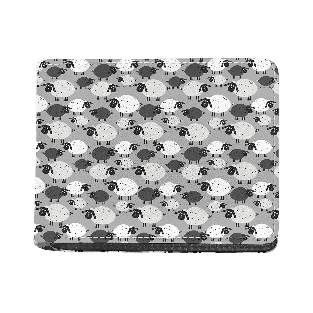 Doodle Sheep Pattern Print Bifold Wallet