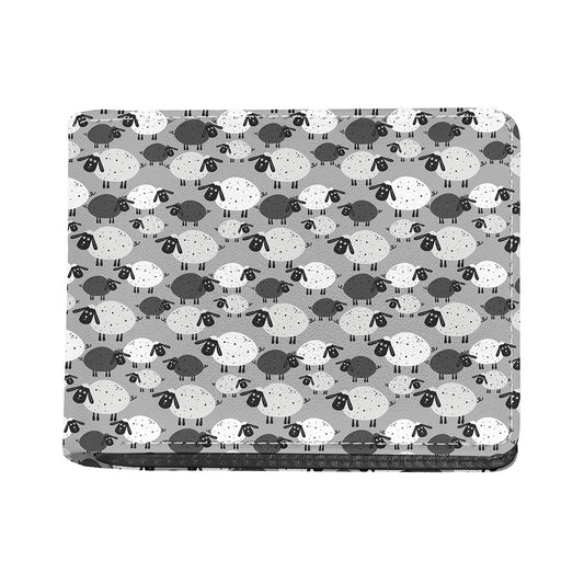 Doodle Sheep Pattern Print Bifold Wallet