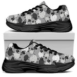 Doodle Sheep Pattern Print Black Chunky Shoes