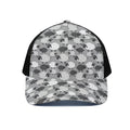 Doodle Sheep Pattern Print Black Mesh Trucker Hat