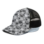 Doodle Sheep Pattern Print Black Mesh Trucker Cap