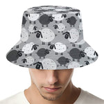 Doodle Sheep Pattern Print Bucket Hat