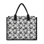 Doodle Sheep Pattern Print Canvas Tote Bag