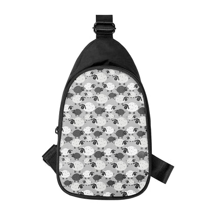 Doodle Sheep Pattern Print Chest Bag