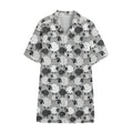 Doodle Sheep Pattern Print Cotton Hawaiian Shirt