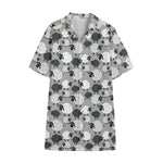 Doodle Sheep Pattern Print Cotton Hawaiian Shirt