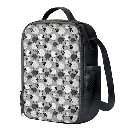 Doodle Sheep Pattern Print Crossbody Lunch Bag